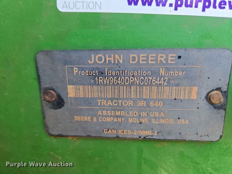 image for item EW0303 2022 John Deere 9R 640 Scraper Special 4WD tractor