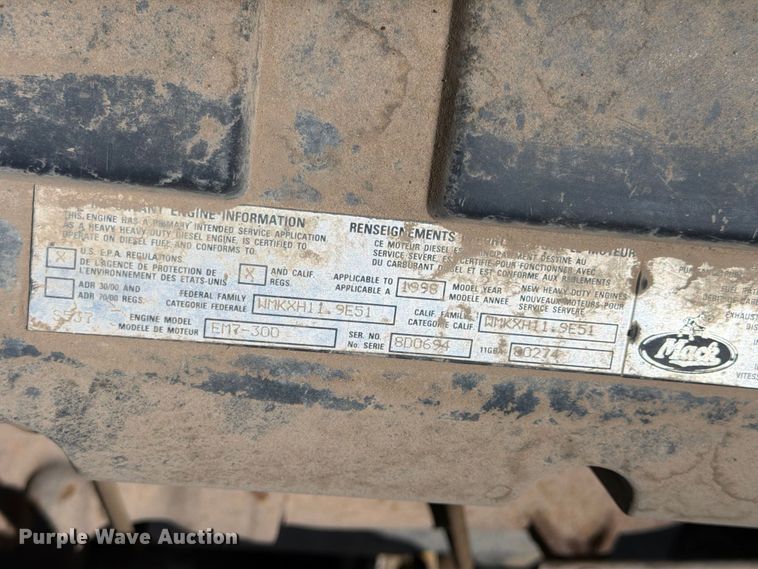image for item EW2113 1998 Mack RD690S ready mix truck