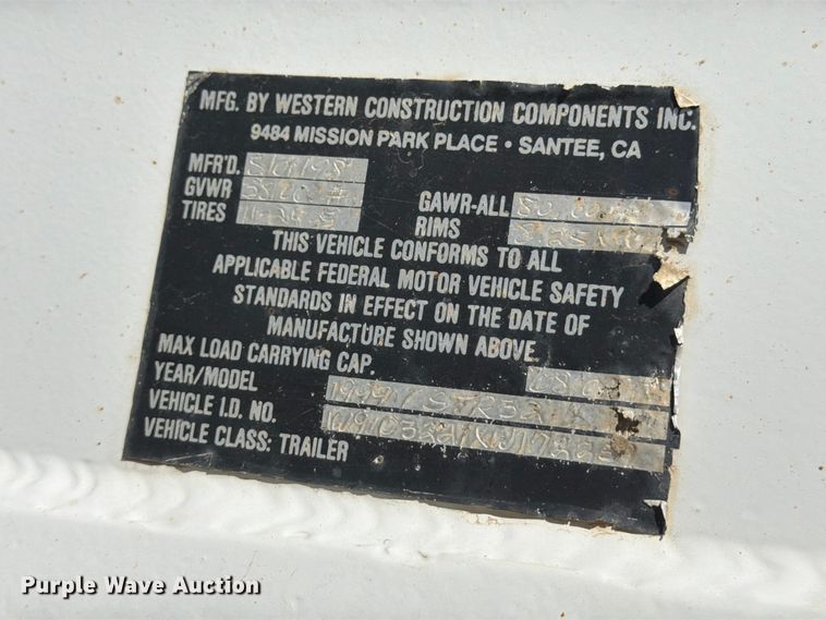 image for item EW2121 1999 Western end dump trailer