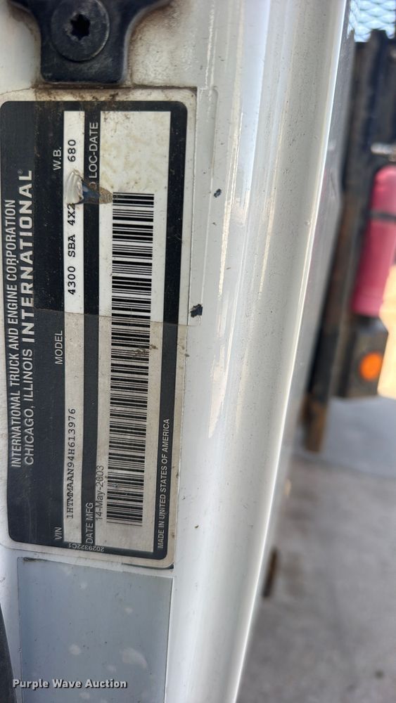 image for item EW4825 2004 International MA025 Ext. Cab dump truck