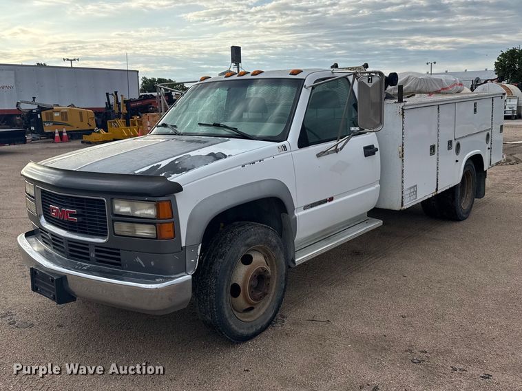 image for item EW4859 1996 GMC Sierra 3500 utility bed pickup truck