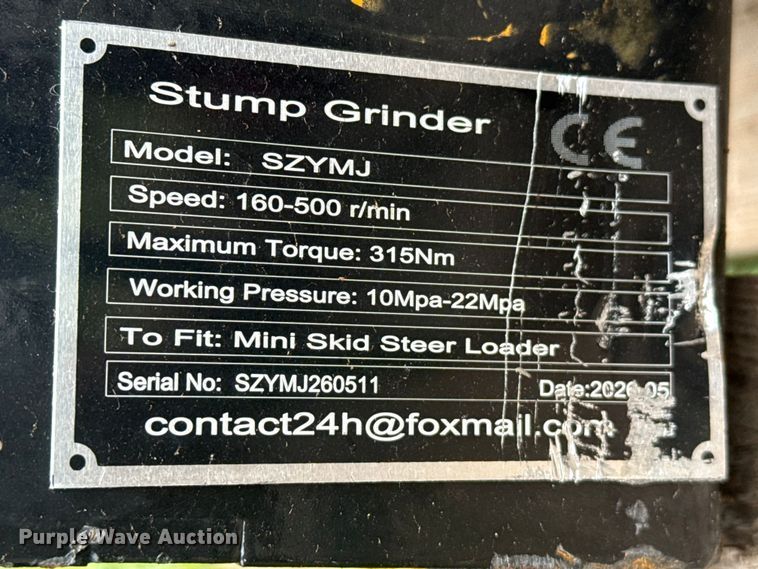 image for item FB6857 2026 GIYI SZYMJ skid steer stump grinder