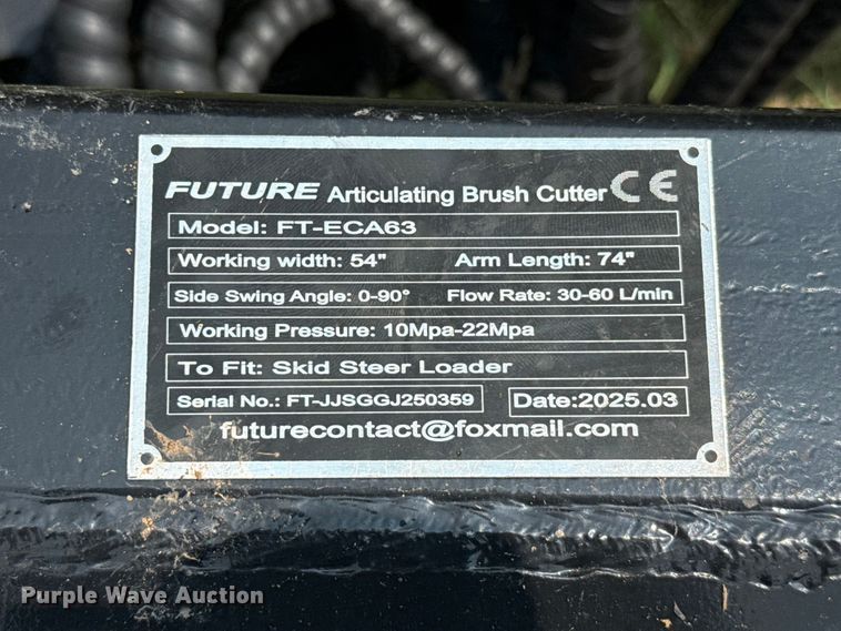 image for item FB6859 2025 Future FT-ECA63 skid steer side boom rotary mower