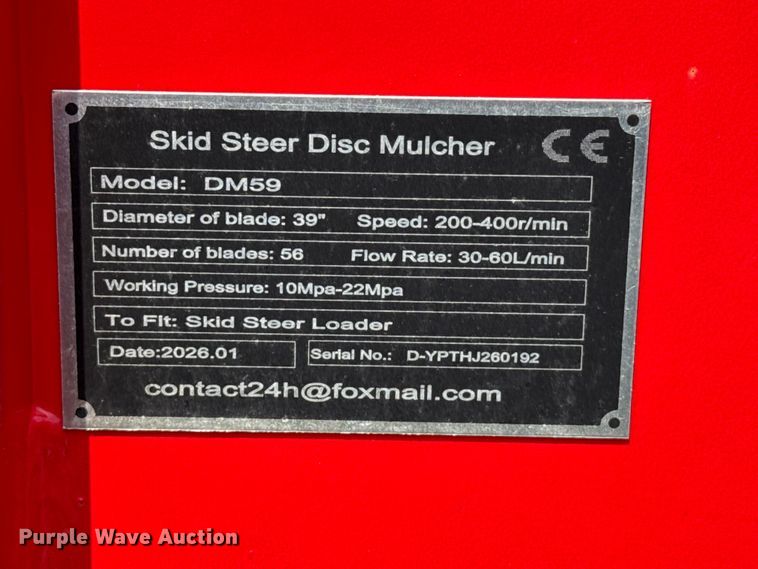 image for item FB6866 2026 GIYI DM59 skid steer mulcher