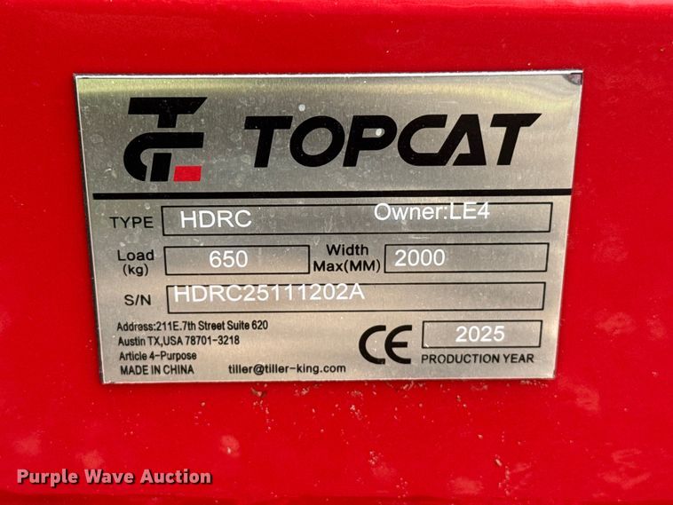 image for item FB6868 2025 Topcat HDRC skid steer brush mower