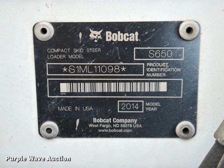 image for item FB8218 2014 Bobcat S650 skid steer loader
