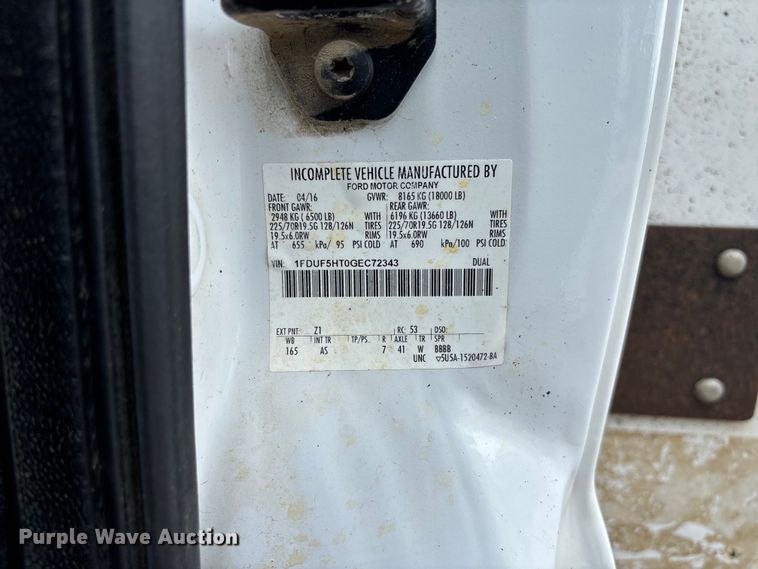image for item FC1660 2016 Ford F550 Super Duty XL bucket truck