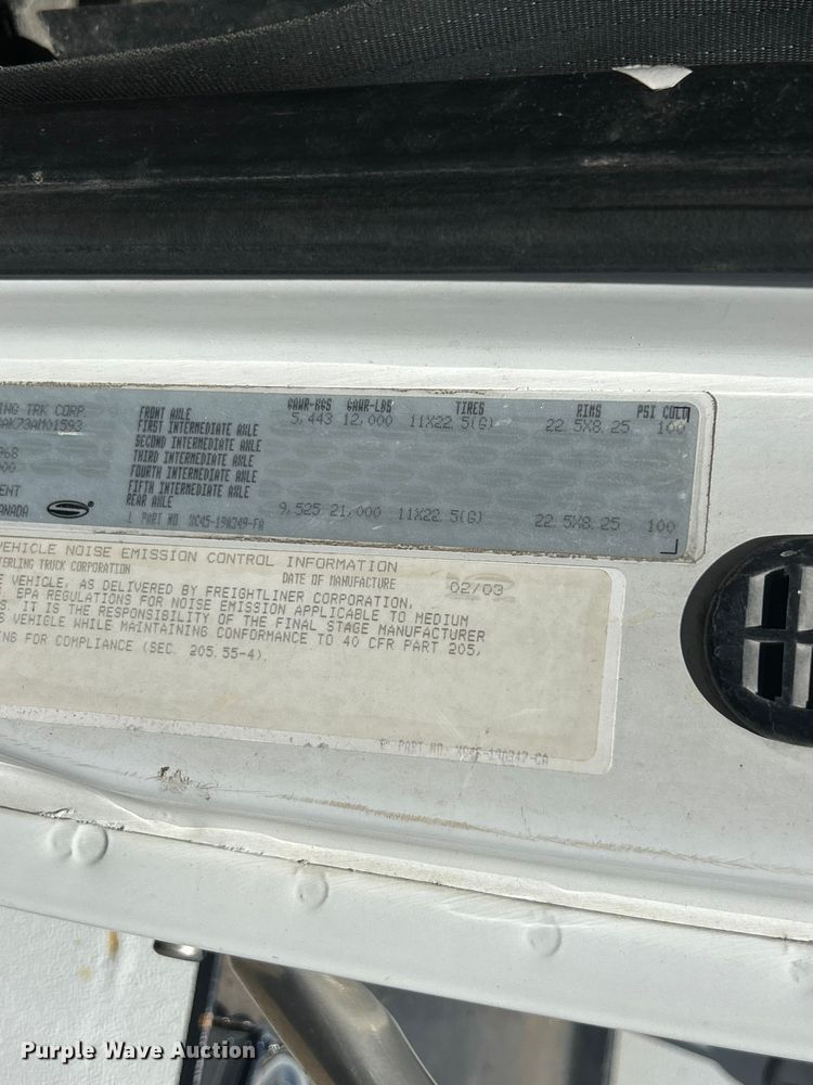 image for item FC2764 2003 Sterling Acterra crane truck
