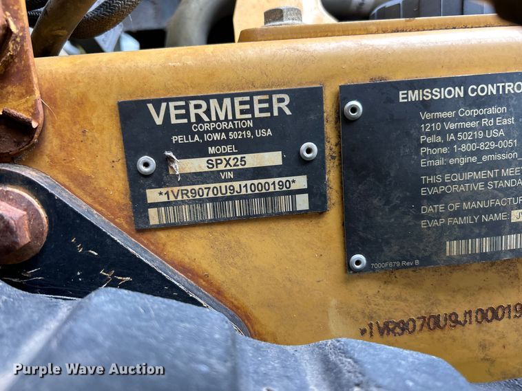image for item FC2778 2018 Vermeer SPX25 vibratory cable plow
