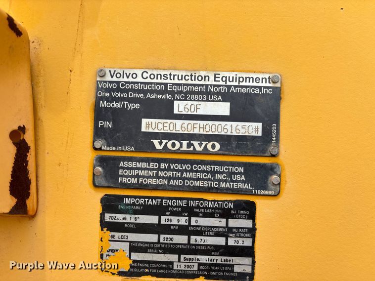 image for item FC5930 2008 Volvo L60F wheel loader