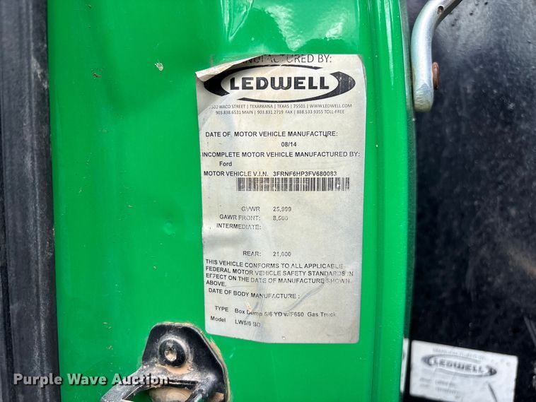image for item FG0464 2015 Ford F650 Super Duty dump truck