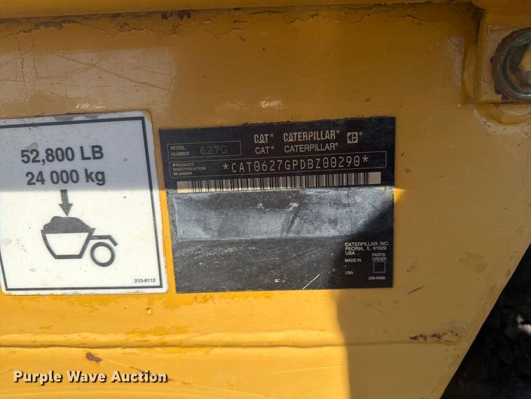 image for item FK0287 2005 Caterpillar 627G scraper