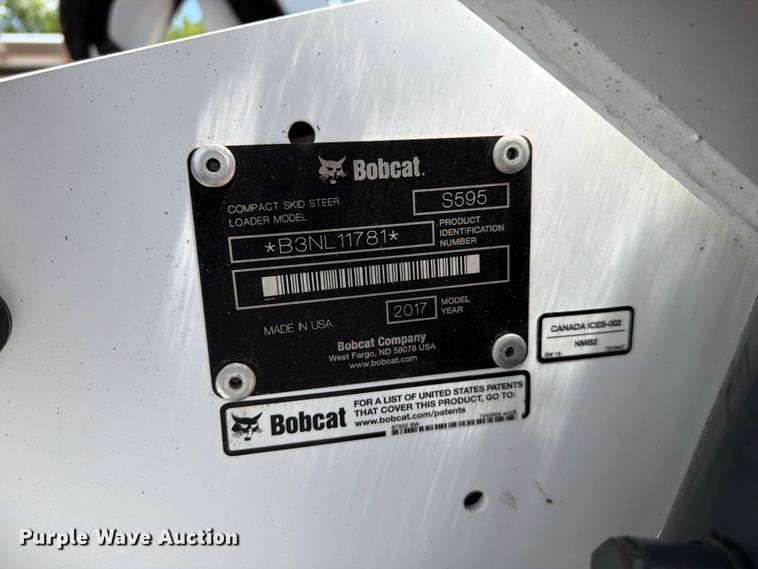 image for item FM7541 2017 Bobcat S595 skid steer loader