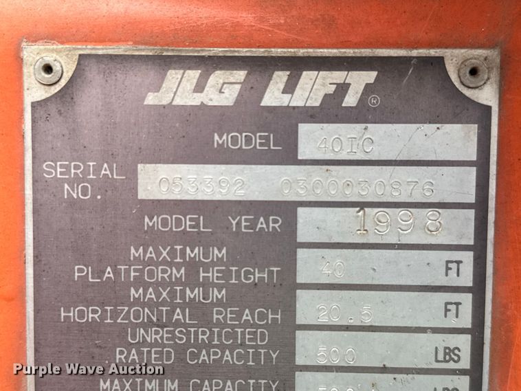 image for item NA9496 1998 JLG 40IC boom lift