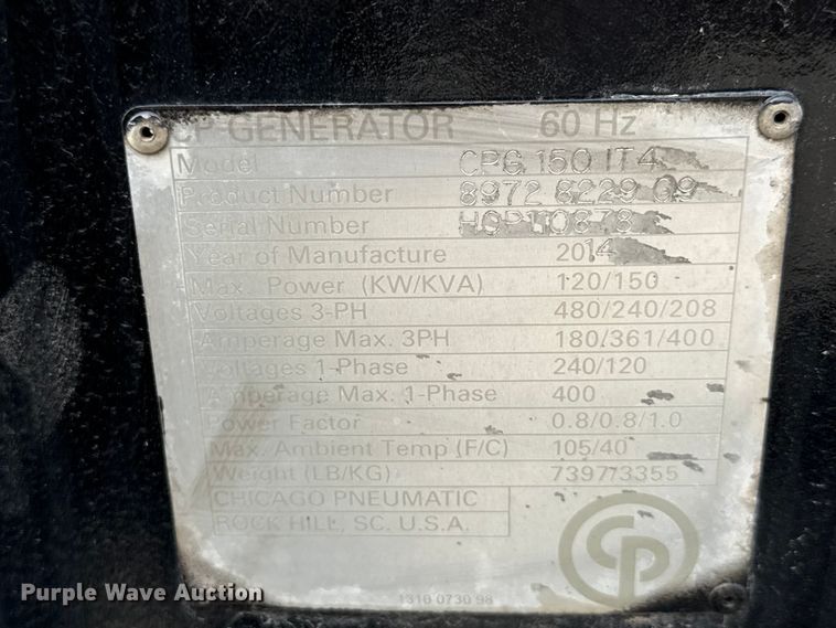 image for item ND9491 2014 CP CPG 150 IT4 generator