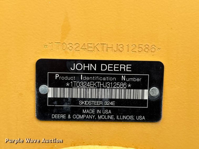 image for item ND9504 2017 John Deere 324E skid steer loader