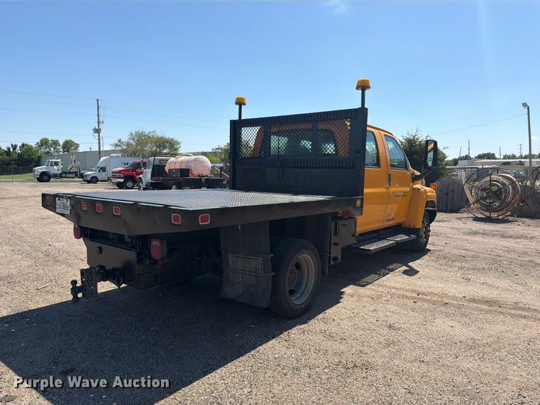 image for item NJ9043 2007 Chevrolet C4500 Crew Cab dump flatbed truck