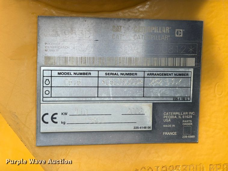 image for item NJ9047 2008 Caterpillar 953D dozer
