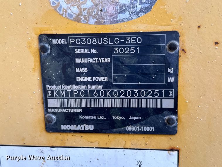 image for item NJ9068 2010 Komatsu PC308USLC-3E0 excavator
