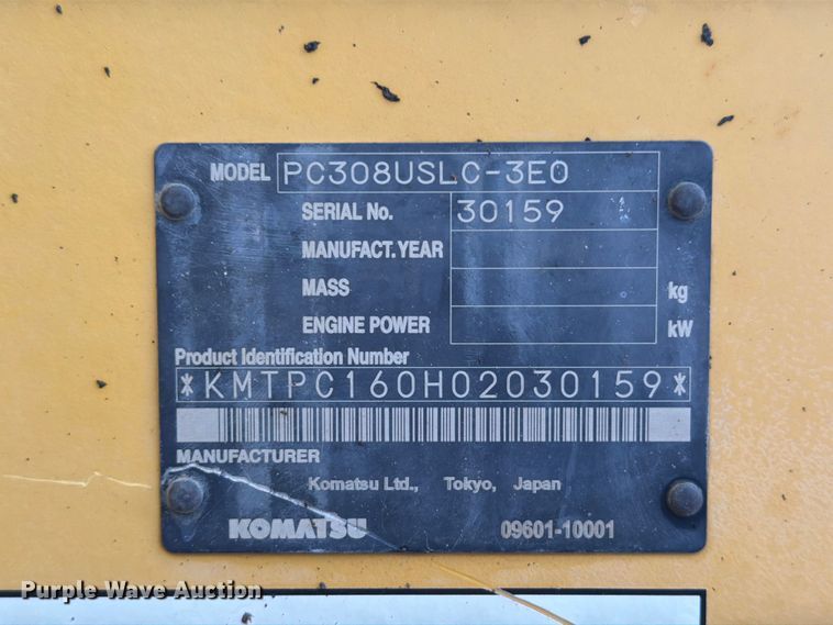 image for item NJ9069 2008 Komatsu PC308USLC-3E0 excavator