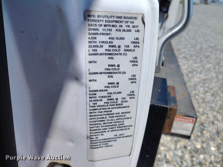 image for item YA2834 2017 Ford F750 Super Duty forestry bucket truck