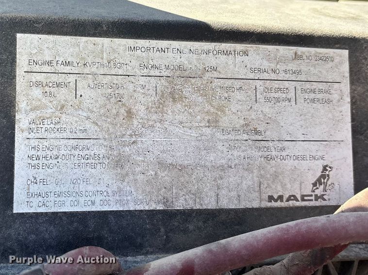 image for item YA2956 2020 Mack Granite volumetric concrete mixer truck