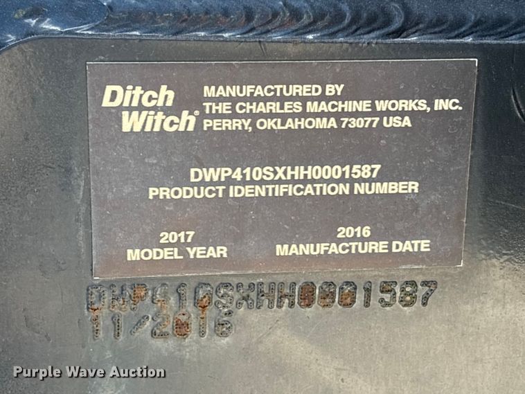 image for item YA3053 2017 Ditch Witch 410SX trencher