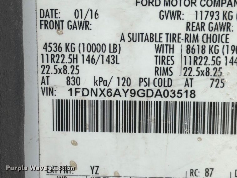 image for item YA3210 2016 Ford F650 Super Duty chipper truck