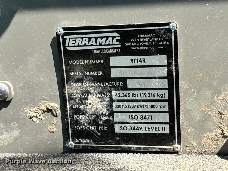 image for item YA3595 2020 Terramac RT14R track carrier