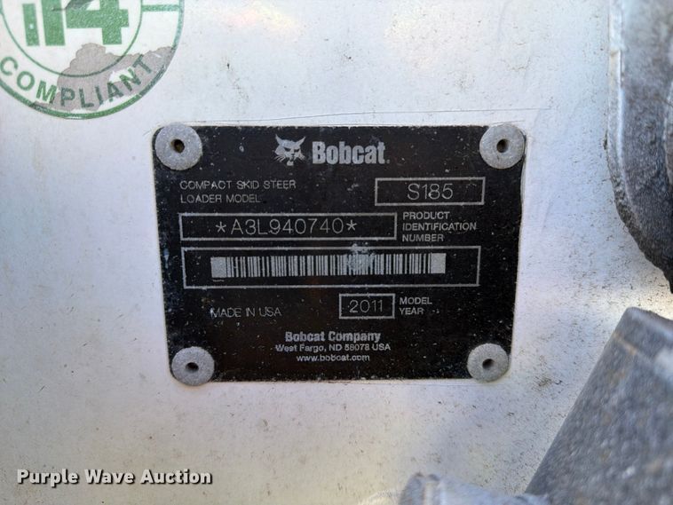 image for item YA3781 2011 Bobcat S185 skid steer loader