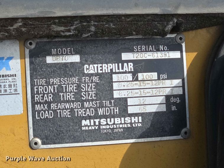image for item YA3841 Caterpillar DP70 forklift