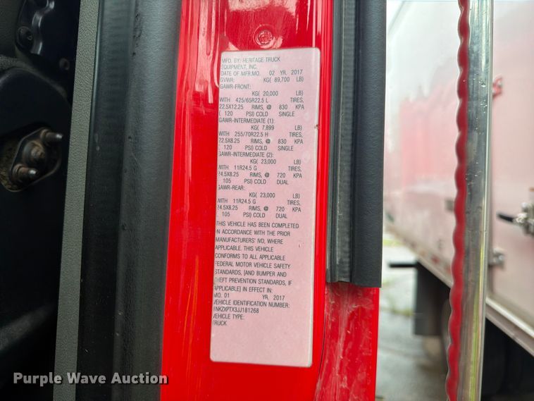 image for item YA3935 2018 Kenworth T880 dump truck