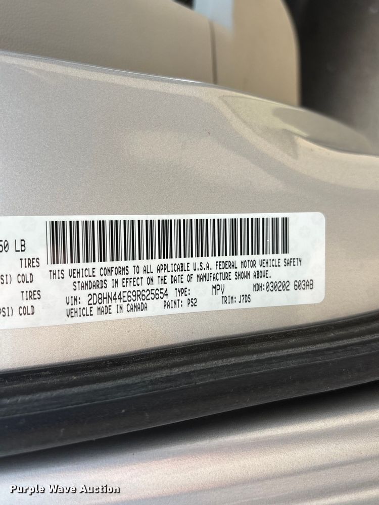 image for item DO5249 2009 Dodge Grand Caravan van