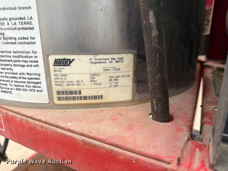 image for item DQ7875 Hotsy 981SS REL C hot pressure washer