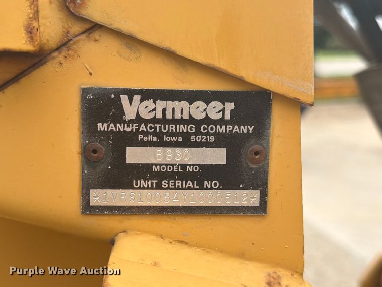 image for item DQ7877 2000 Vermeer V8550A trencher