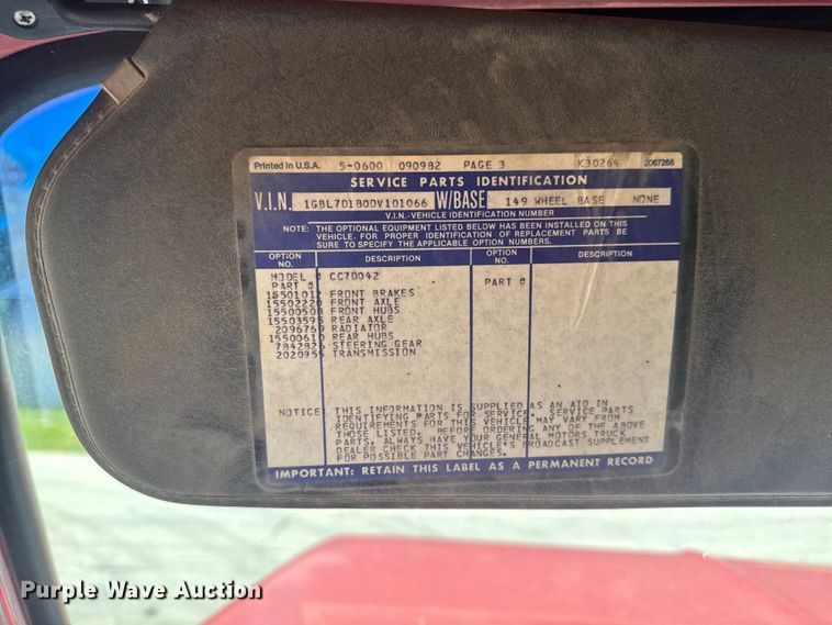 image for item DV2047 1983 Chevrolet C70 dump truck