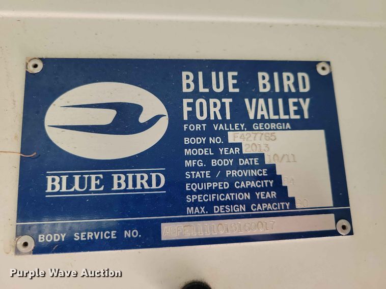 image for item DZ6658 2013 Bluebird school bus