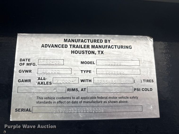 image for item EA7779 2006 Advanced NDT328 hazmat personnel wash trailer