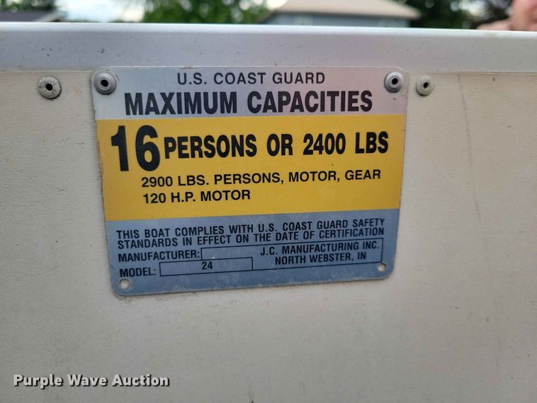 image for item EE1093 1999 JC MFG inc. Neptoon Dolphin 246 pontoon boat