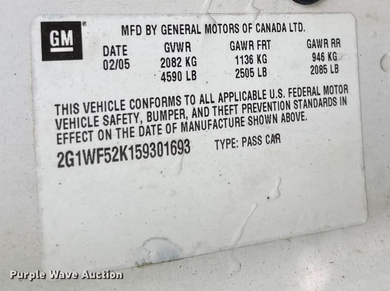 image for item EF1122 2005 Chevrolet Impala 
