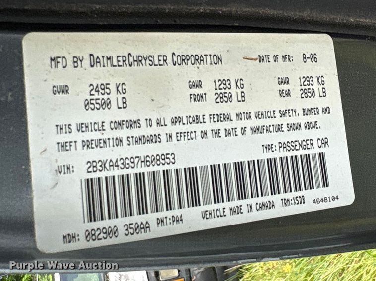image for item EF1125 2007 Dodge Charger 