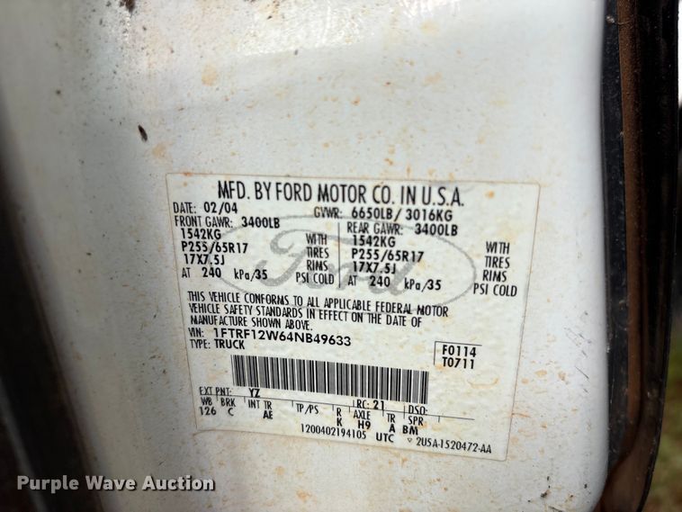 image for item EF1126 2004 Ford F150 