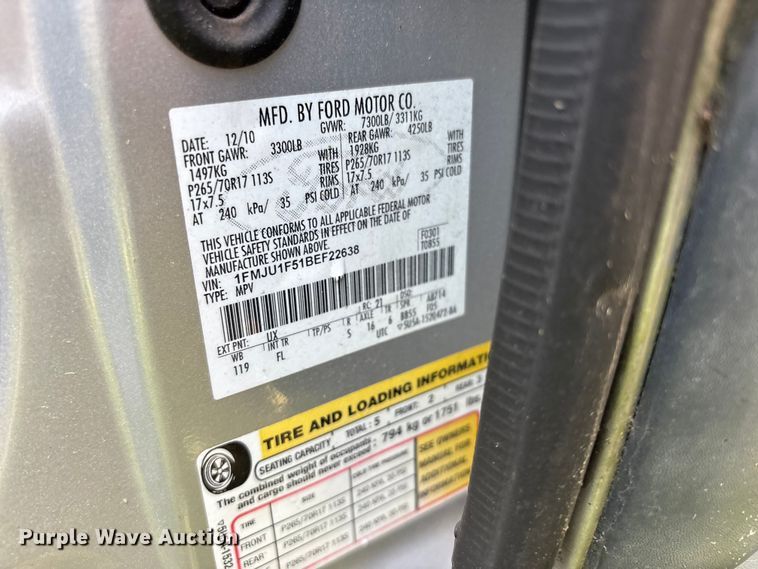 image for item EF1145 2011 Ford Expedition SUV