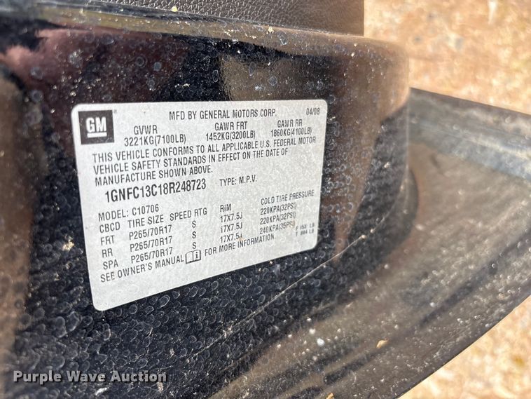 image for item EF1148 2008 Chevrolet Tahoe 