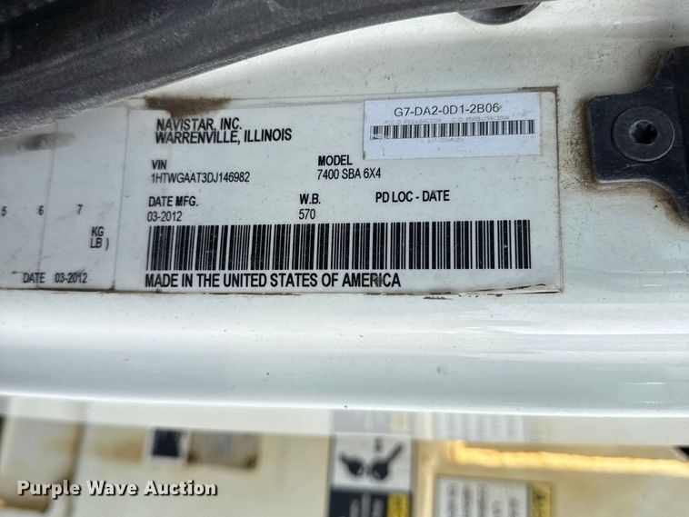 image for item EN0344 2013 International SF625 refuse truck
