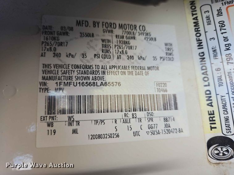 image for item ER1729 2008 Ford Expedition SUV