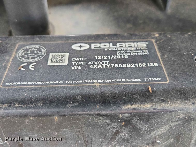 image for item ER1733 2011 Polaris Ranger 800 utility vehicle