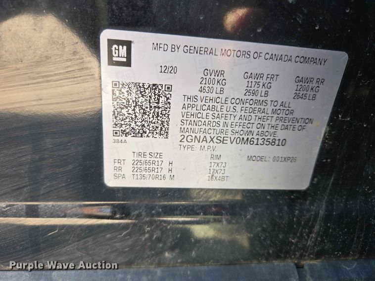 image for item ER1753 2021 Chevrolet Equinox SUV