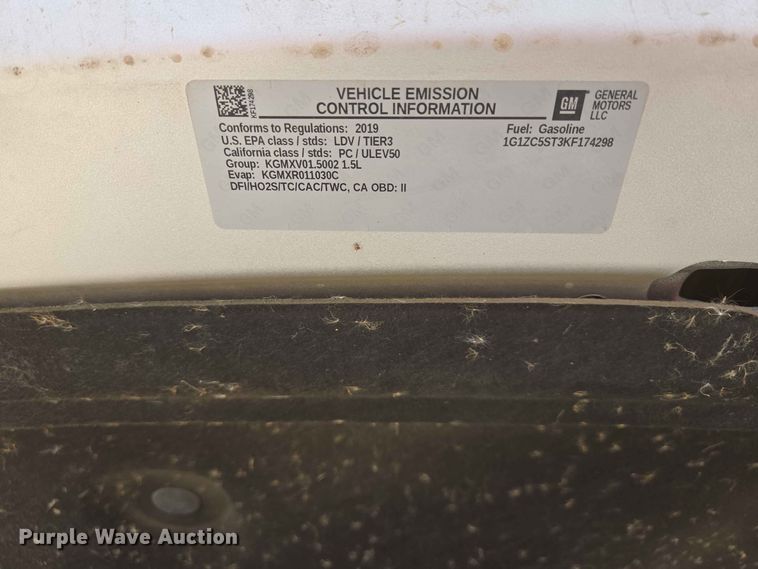 image for item ER1761 2019 Chevrolet Malibu 