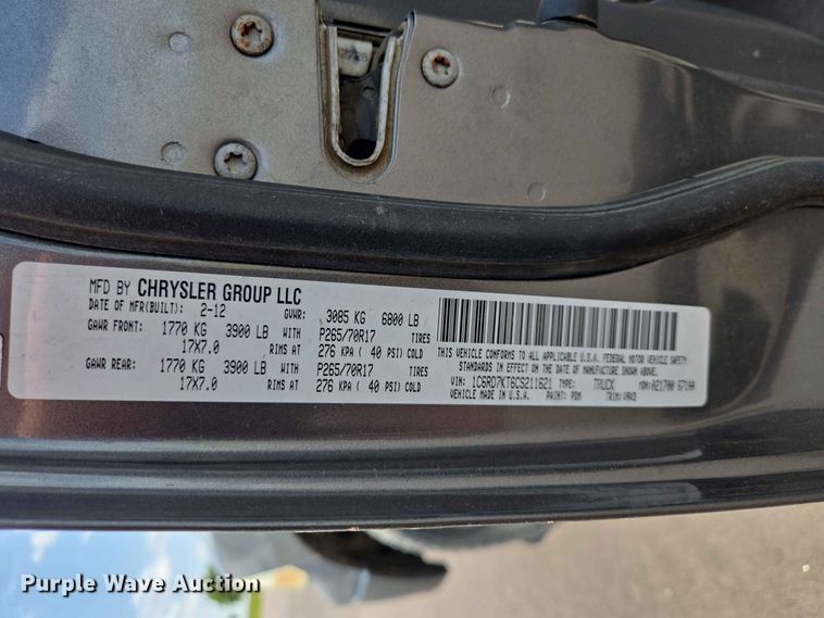 image for item ER1787 2012 Dodge Ram 1500 Crew Cab pickup truck